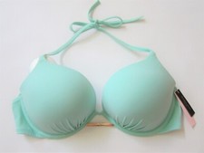 Victoria Secret BOMBSHELL ADD 2 Cup PUSH UP HALTER STRAP BIKINI SWIM TOP 38C 38D