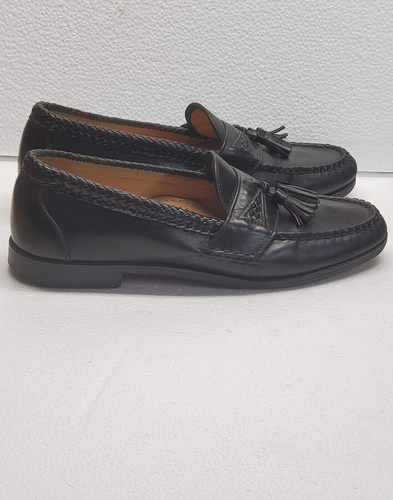 Allen Edmonds Men's Loafers Maxfield Black Tassel Braided Leather Size 9.5B