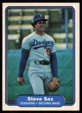 1982 Fleer Steve Sax Rookie Los Angeles Dodgers #21