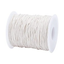Waxed Cotton Cord, 100 Yards Beading String Thread for Braid 1mm Beige