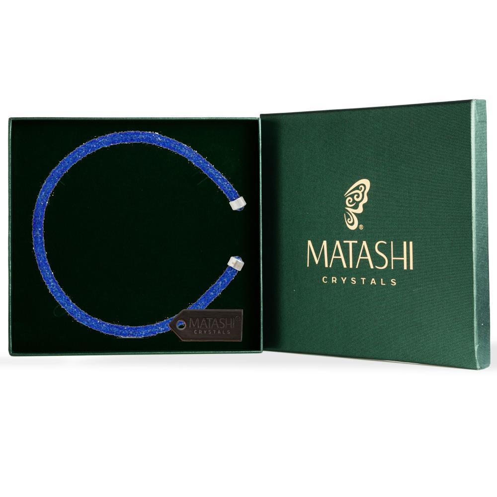 Matashi Blue Glittery Luxurious Crystal Bangle Bracelet Christmas Gift for Wife