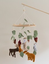 Woodland animal baby mobile - forest creatures - moose bear fox baby shower gift