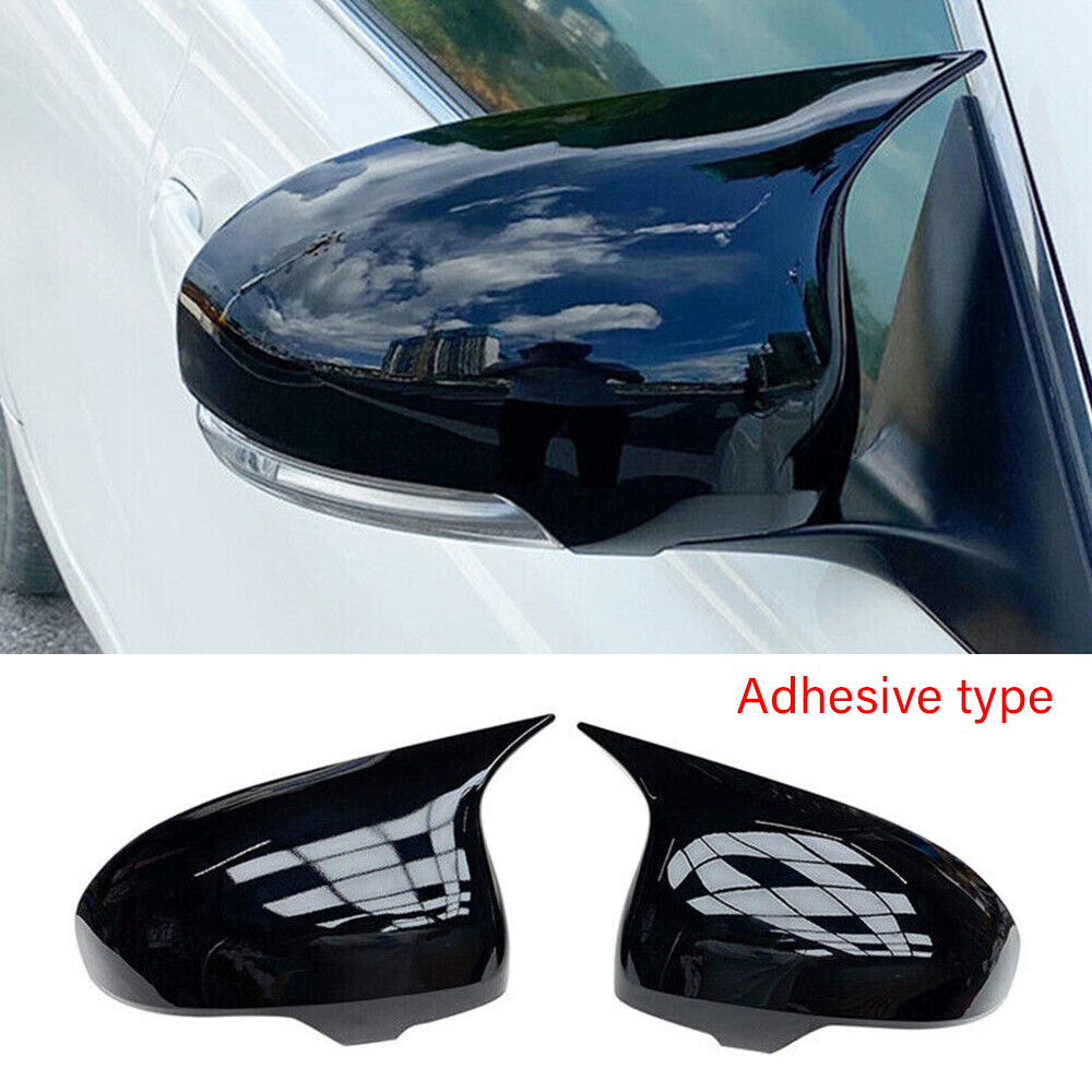 Gloss Black Rearview Side Wing Mirror Cover Cap For 2010-2017 Toyota Mark X Reiz