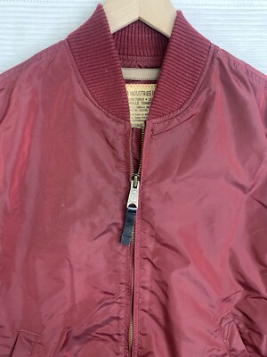 Alpha Industries Men's Dark Red Maroon Bomber Jacket Size M | eBay