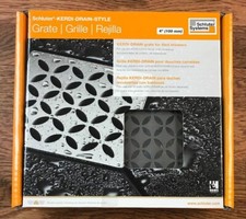 Schluter Kerdi Shower Drain Style Kit Floral Brushed Stainless Steel PVC