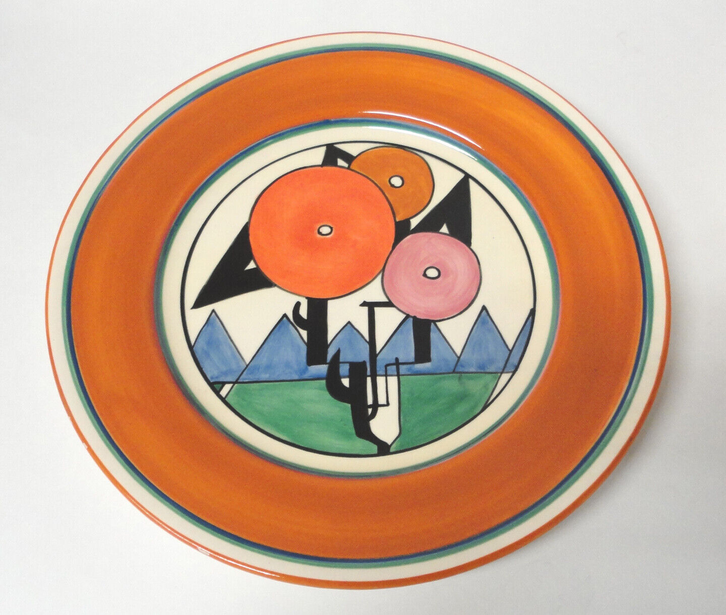 1-Art Deco CLARICE CLIFF MMA '93 【SALE／58%OFF】 BIZARRE Hand 超美品の DINNER Autumn Painted PLATE 10