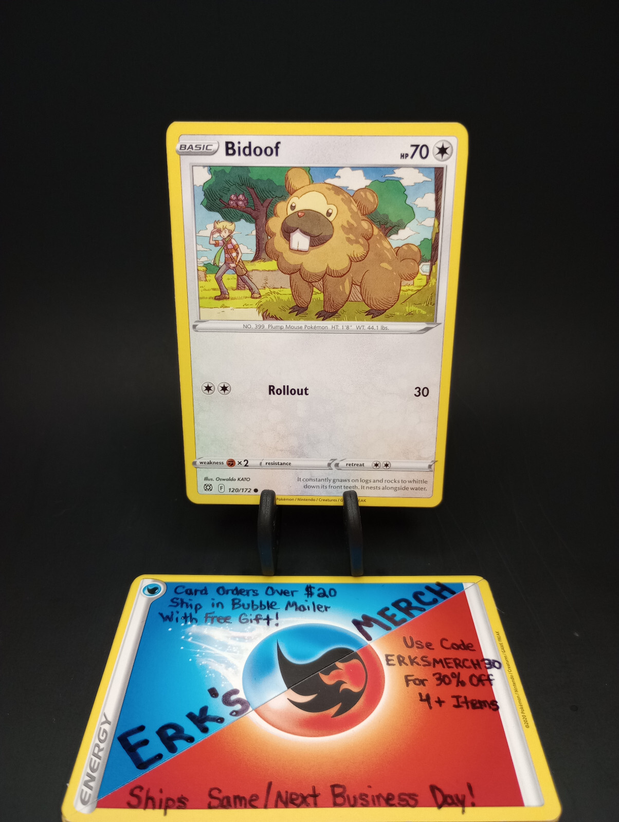 Bidoof 120/172 Brilliant Stars NM Regular Common Pokemon Card