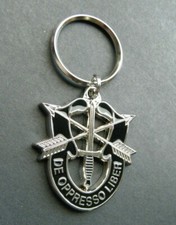 Army Special Forces Cutout Tag Keyring Keychain Key Ring Chain 1.75 x 2.5 inches
