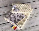 Soft Cotton Dimple Baby Blanket – 100x75 cm, Cream and Mouse Grey