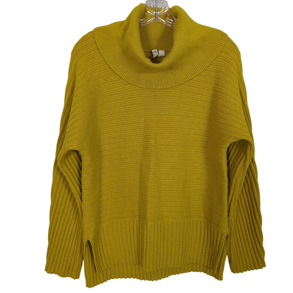 Moth By Anthropologie Mustard Yellow Turtleneck Sweater size XS Ribbed Knit