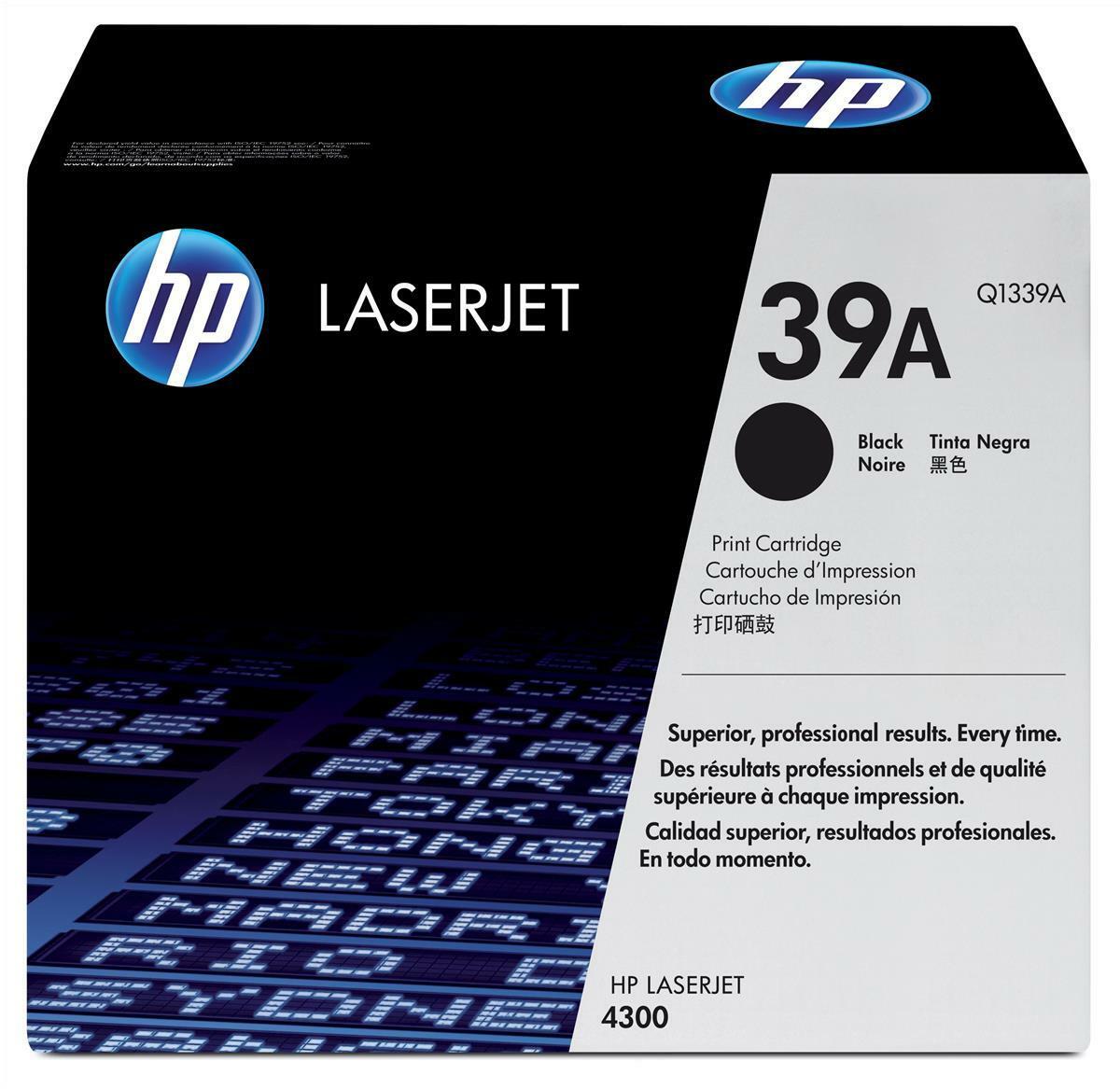 Genuine HP Q1339A Black Toner Cartridge Laserjet 4300 VAT Inc A-