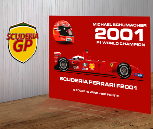 Cartel de metal ilustrativo de obras de arte Ferrari F1 Champion Schumacher Prost F1-2000 F2004 - Imagen 28 de 43