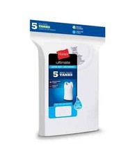 Hanes Big Boys Ultimate Cotton Blend Tank, Pack of 5 18 XL white