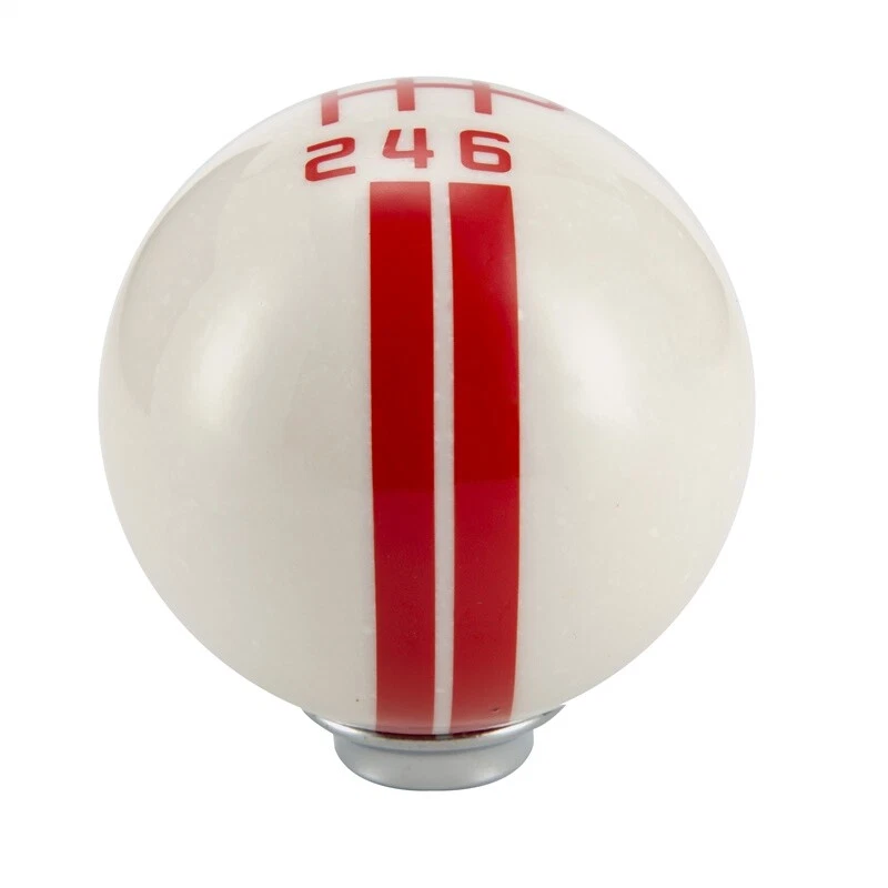 Universal 6 Speed Manual Gear Shift Knob Shifter Lever White&Red — 第 4/4 张图片