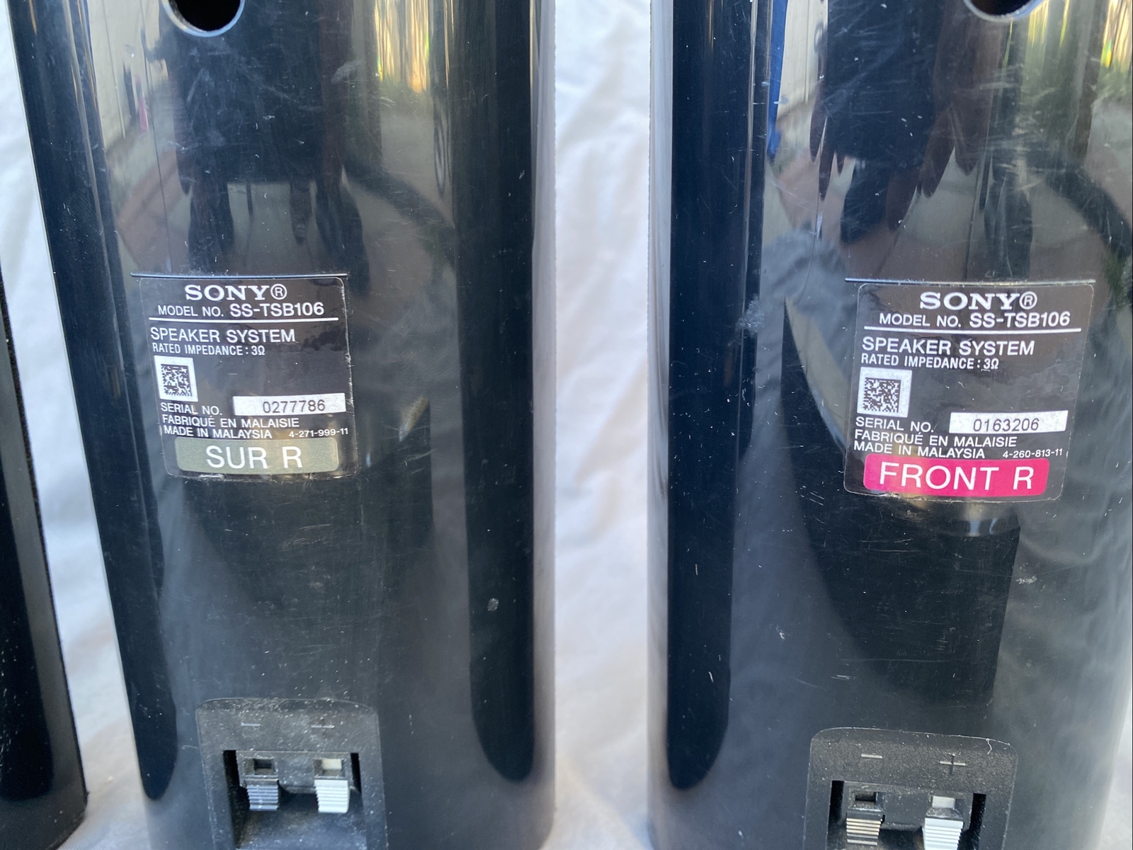 Sony SSTSB106 Surround Speakers w SSCNP37 Center Speaker Bar eBay