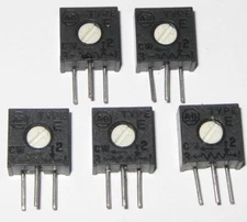 5 X Allen Bradley Vertical Trimmer Potentiometer - 500 kohm - Single Turn Type E