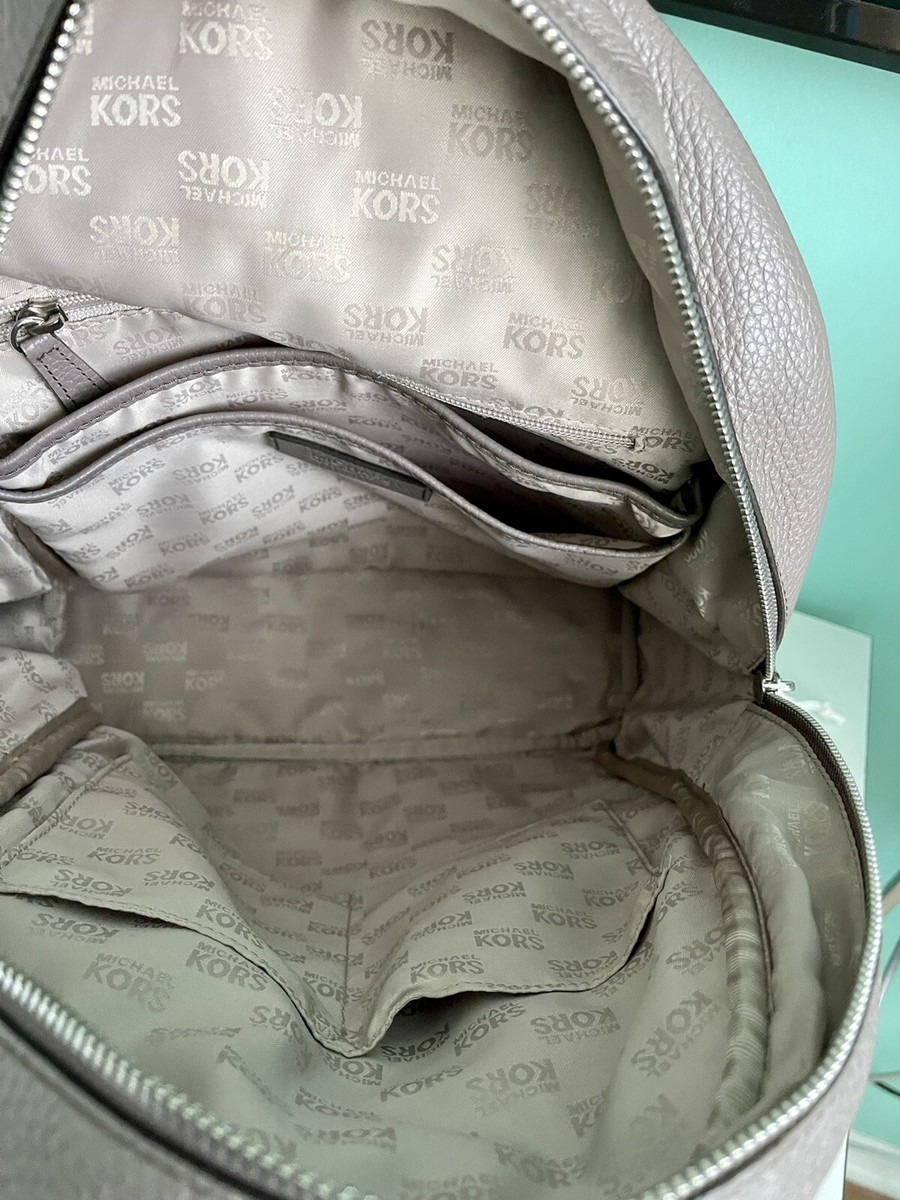 Michael Kors Abbey Studded Pebbled Leather Backpack Taupe | eBay display picture 1