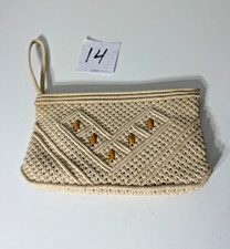 Vintage Cream White Philippine Macrame/Crochet Clutch/Wristlet Purse Bag