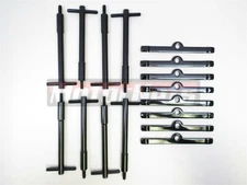 SB Chevy Black Tall T-Bar Valve Cover Hold Down Kit SBC 283 327 350 Bolts Tabs