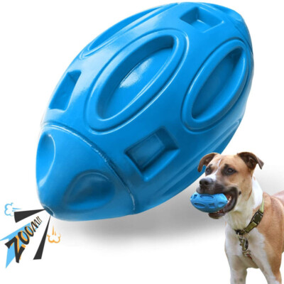 Dog Chew Toys for Aggressive Chewers,Tough Squeaky Dog Toy Rugby Excercise Ball
