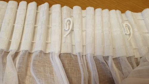 John Lewis MTM W310 x D145cm Lola White Voile Pencil Pleat Curtain - Picture 4 of 6