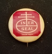 1898 NABSICO Pin Pinback ADVERTISING Crackers Cookies INNER SEAL LOGO Uneeda