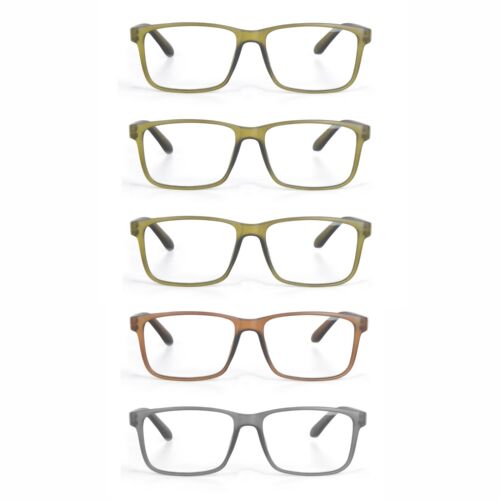 EYE ZOOM 5 Pack Rectangular Plastic Frame Reading Glasses for Men and Women - Picture 30 of 39