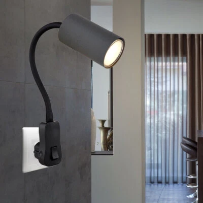Applique Murale Lampe Spot Bouchon de Lumière Noir Graphite Mobile Cygne GU10 - Photo 1/4