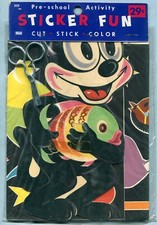 VTG - FELIX THE CAT - STICKER FUN - No. 2429 - 1950's - LOWE - UNUSED - PACKAGED