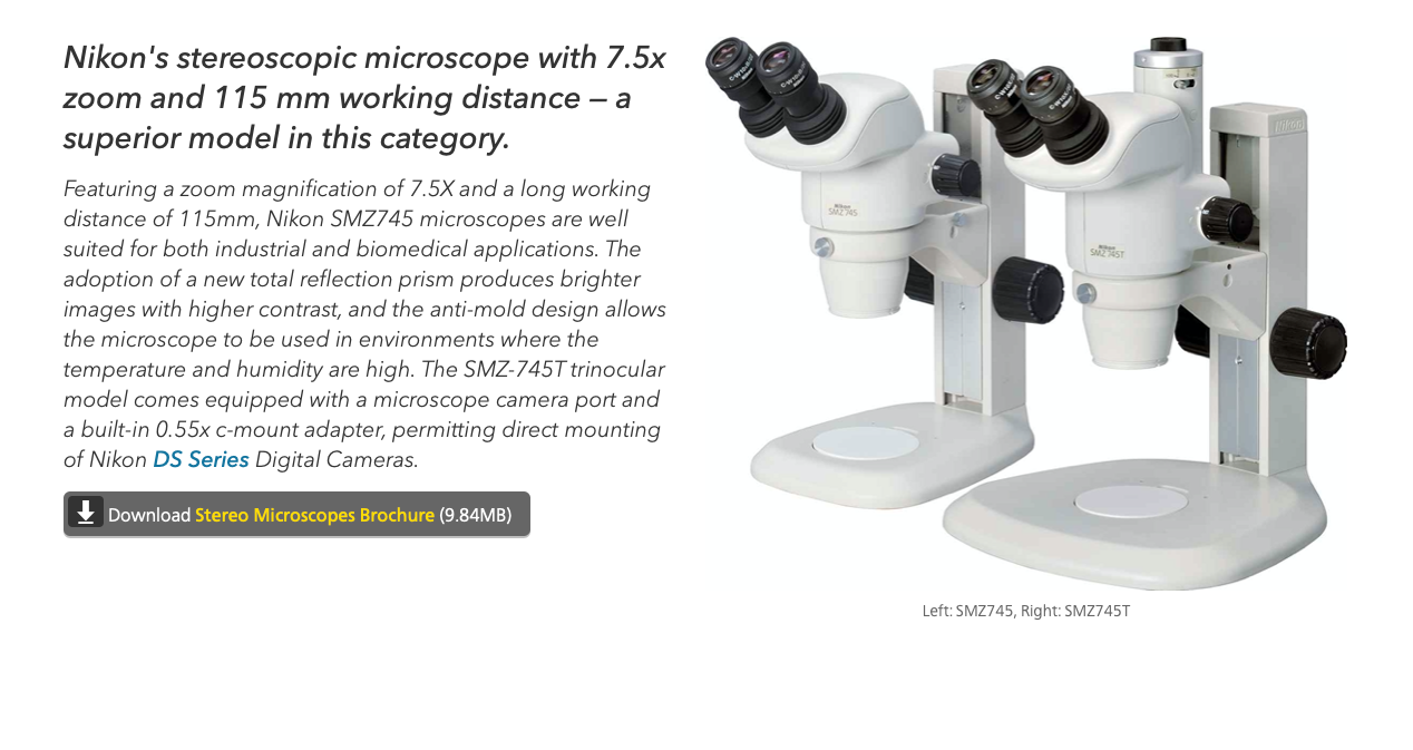 Nikon SMZ 745 T Stereozoom Microscope | Eyepieces | eBay