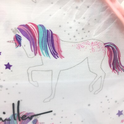 3pc Nicole Miller Unicorn Stars TWIN Sheet Set Cotton Pink Purple