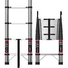 Teleskopleiter Ausziehleiter Klapp Ausziehbar Stehleiter Mehrzweck Edelstah Hake