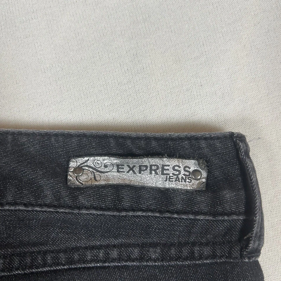 Legging de mezclilla Express talla 4 Zelda calce ajustado tiro ultra bajo negro Jegging Foto 2 de 4