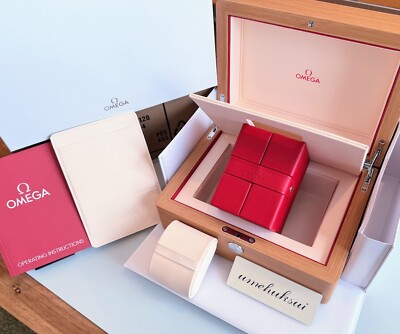 Omega Authentic Wooden Watch Box Travel Red Cube Latest Model
