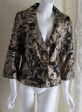 Kay Unger 14 Runs 12 10 L Fab Gold Floral Art-to-Wear Lux Evening Blazer Jacket