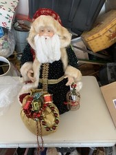 Christmas Santa Claus Doll Figurine Statue Tabletop Decor Floor Stand