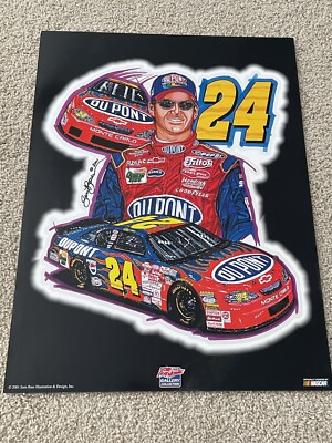 Jeff Gordon Gallery Collection Dupont NASCAR Sam Bass 2001 Poster 24 x 18 1024