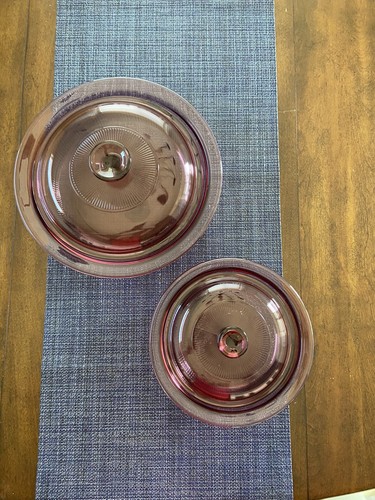 Visions Corning Cookware Cranberry Versa Pot 4pc 1 1/2 QT-Pot, Lid 24 Oz Pot,Lid - Picture 3 of 5