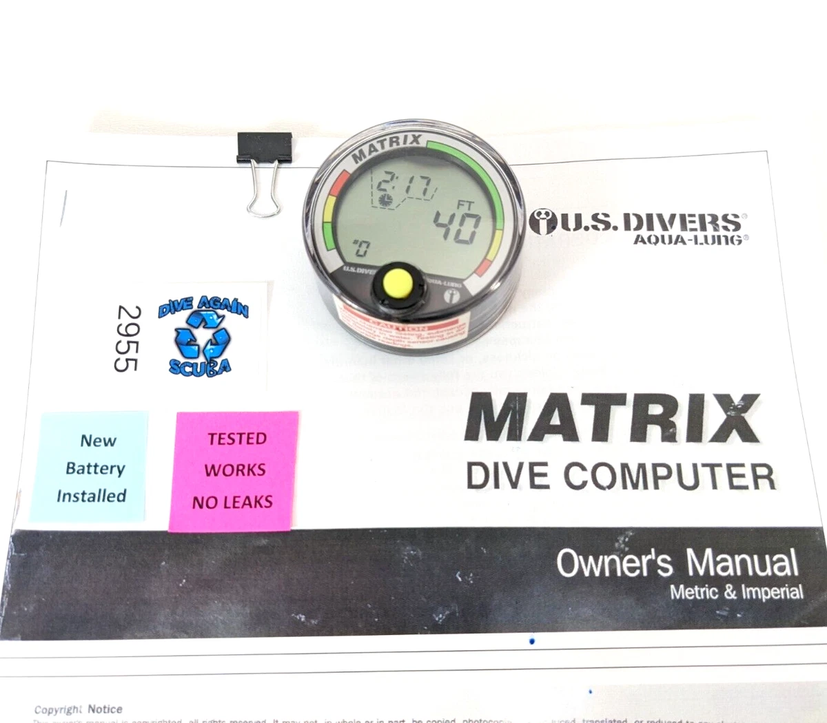 Us divers matrix dive computer clearance