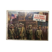 VTG 1954 Topps Scoops #21 US Troops Reach France Card