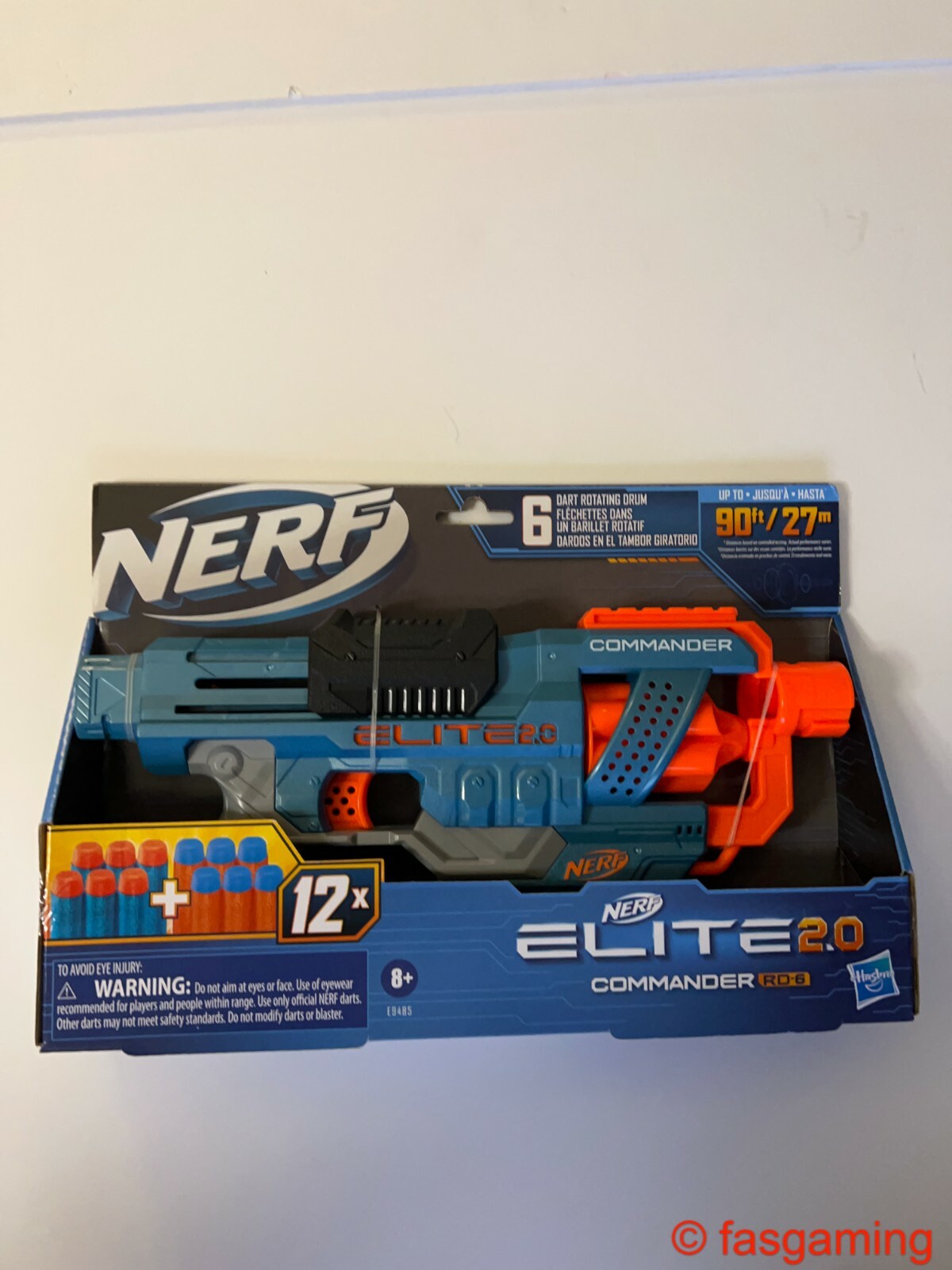 NERF Elite 2.0 Commander RD-6 Blaster 12 Official Darts 6-Dart Rotating ...