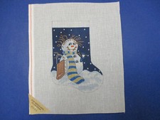 Deluxe Designs Handpainted Needlepoint Canvas Med Stocking Twiggy Snowman MS22