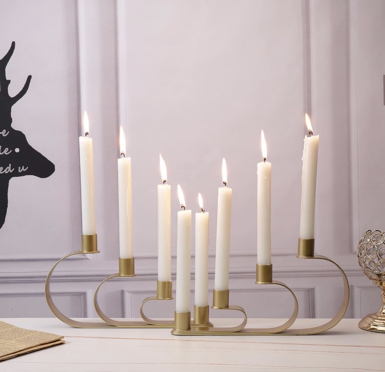 4-Candle Metal Candelabra Candlesticks Holder 2pack