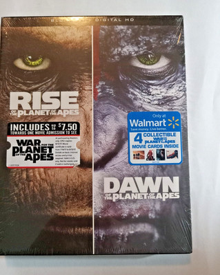 Rise / Dawn of the Planet of Apes 2-Movie Collection (Blu-Ray) w/  Slipcase-NEW