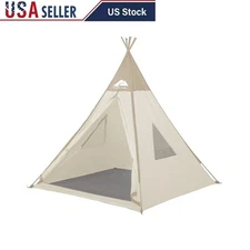 Kids Teepee Tent Play Tent Easy Setup Fiberglass Poles Ventilated Age 2-12 New