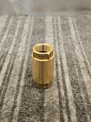 (QTY 2) 3/4-inch FIP Brass In-Line Spring Loaded Poppet Check Valves 200 psi
