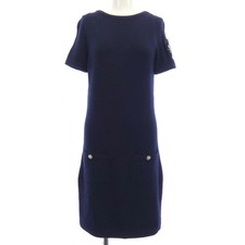 Chanel Dress Cashmere Black Size 36 Chest 15.7 in Length 35.0 in