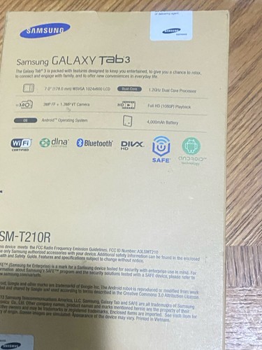 Samsung Galaxy Tab 3 8GB Tablet 7" (178 mm) White SM-T210RZWYXAR NEW - Picture 3 of 5