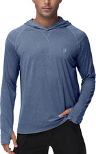 Mens UPF 50 Fishing Shirts, Long Sleeve UV Sun Hoodie, Hiking Running Swim Athl