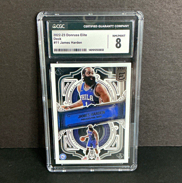 Panini 2022-23 Donruss Elite Deck James Harden #11 76ers CGC 8 Graded
